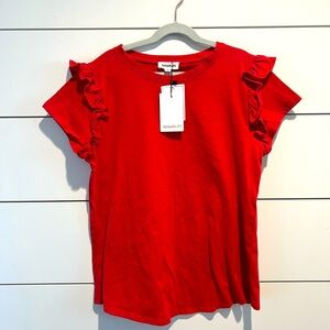 Sugarlips Red Ruffle Sleeve Top